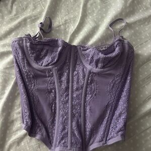 Lavender Lace Bustier Top from Urban Outfitters